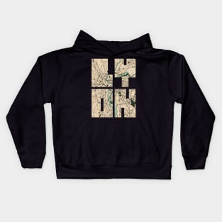 Lyon, France City Map Typography - Vintage Kids Hoodie